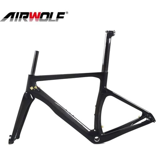 AIRWOLF Aero Carbon Road Bicycle Frameset 700C Bottom Bracket BSA Size XS S M L XL Di2 Mechanical Dechaincal Road Bike Frame