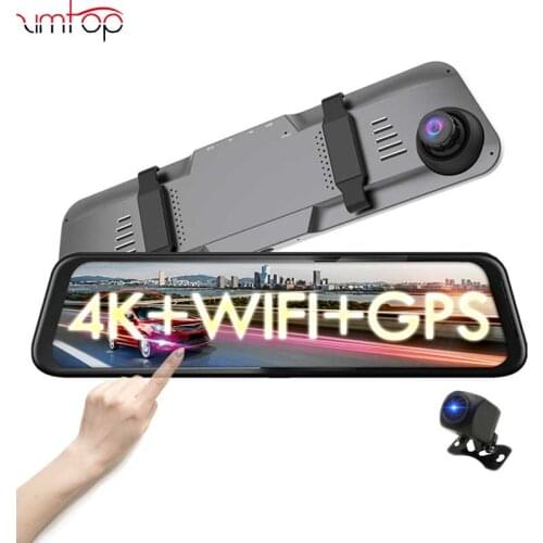 Zimtop 4K WiFi GPS Car DVR Black Box Super Night Vision Rearview Mirror Driving Recorder Dash cam car camera