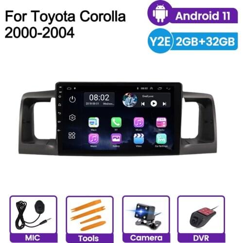 Autoradio Multimedia player for Toyota Corolla E130 E120 2000- 2004 with Fascia frame WIFI Navigation support Camera Carplay