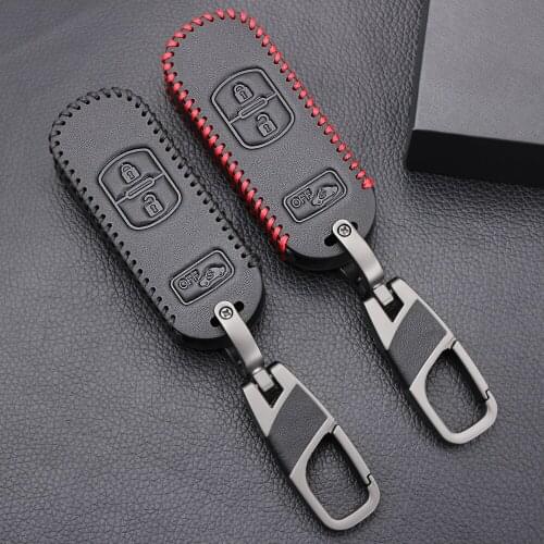 Genuine Leather Car Key Cover FOB Case For Mazda 2 3 5 6 CX5 CX-5 M2 M3 M5 M6 GT 2015 2016 2017 With 3 Buttons Key Car-styling