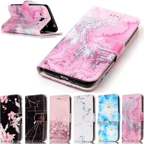Coque Hoesjes For Samsung Galaxy J3 2016 2015 J 3 Cases Cover Leather Wallet Bags Etui Capinha Carcasa Capa Marble Rock Flower