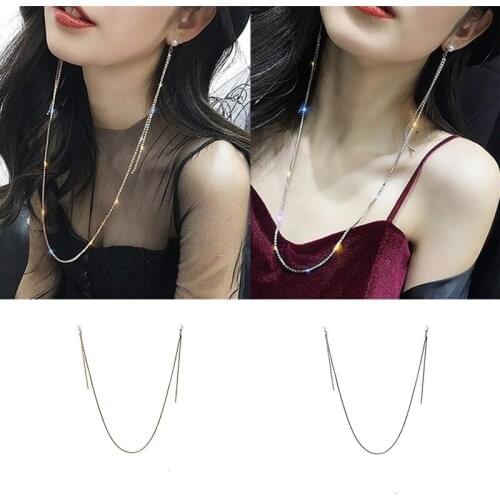 Link Chain Tassel Long Earrings Exaggerated Hanging Neck Punk Korean Style Drop Earrings For Women Streetwear