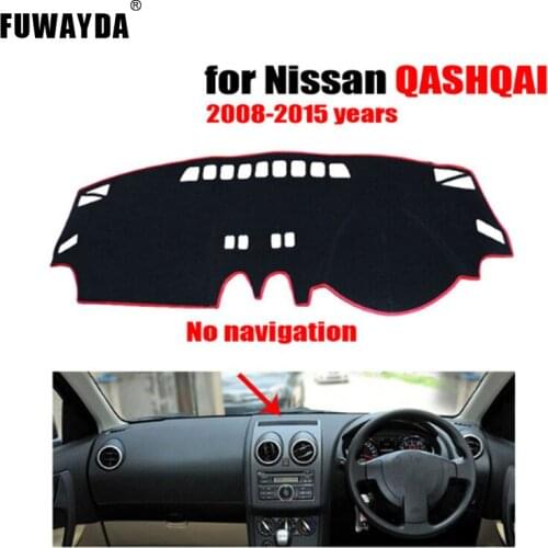 FUWAYDA Car dashboard cover mat for Nissan QASHQAI no navigation 2008-2015 righ hand drive dashmat pad dash covers dashboard