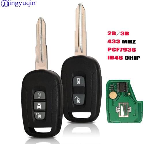 Jingyuqin 2B/3B Remote Control Car Key Fob 433MHz ID46 PCF7936 For Chevrolet Captiva