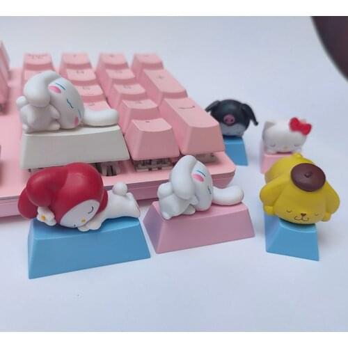 Kawaii Keycaps For Mechanical Keyboard Caps Accessories Personality Cartoon Anime Model Key Cap Three-dimensional R4 PBT Keycap