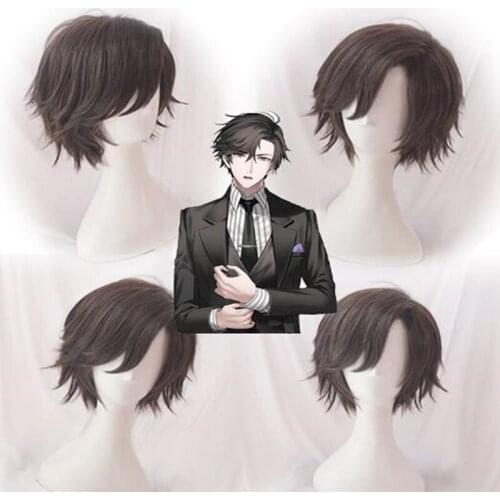 Cosplay Wig Game Anime Mysterious Messenger Jumin Han Cosplay Black Partial Universal Short Hair Hood