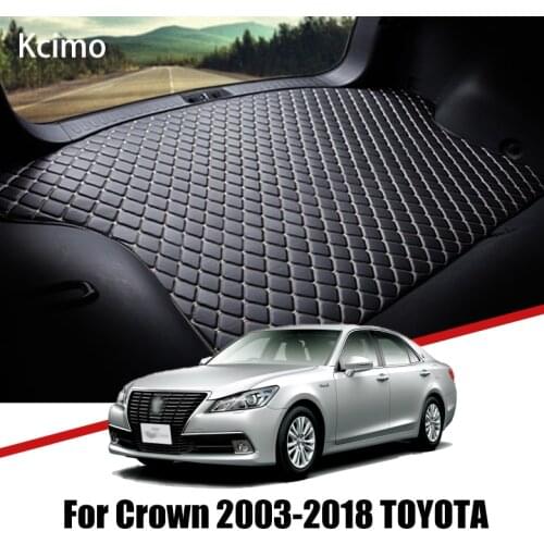 Leather Car Trunk Mat For Toyota Crown 2003-2018 Trunk Boot Mat S180 S200 S210 Cargo Liners Rear Crown Liner Pad