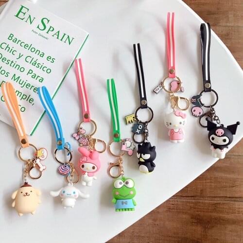 Melody Hellokitty Doll Keychain Pendant Kids Toy Gifts Keroppi Pochacco Badtz Maru Chococat Figurines