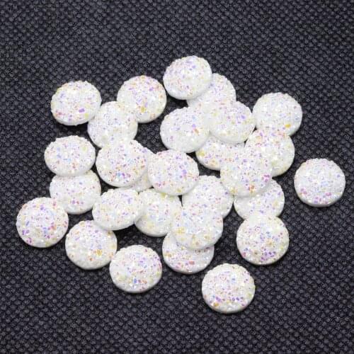 Fashion 12mm 40/80pcs White Natural Stone Flatback Round DIY Jewelry handmake Cabochons Accessories Supplies