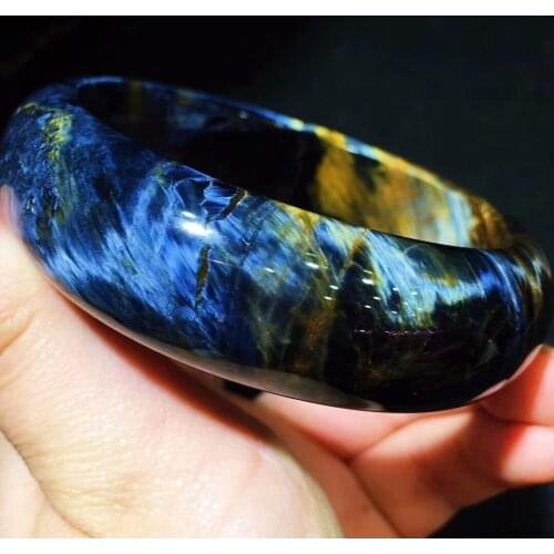 Genuine Natural Blue Pietersite From Namibia Gems Stone Woman Man Crystal Bracelets Bangle Inner Diameter 59mm AAAAA Certificate