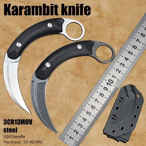 Karambit knife camping utility tactical hunter knife outdoor survival tools csgo G10 handle