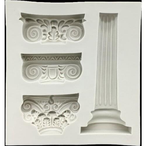 Wholesale 10 Pcs/lot Roman Column Design Shapes Silicone Sugarcraft Mould, Fondant Cake Decorating Tools Bakeware