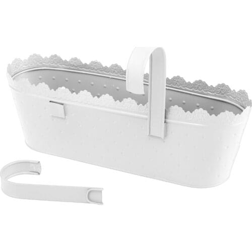 Flower Stand Balcony Garden Home Decoration Plant Pots Railing Fence Bucket Planter 12 PCS Metal Durable Iron 17cm Height Boxes