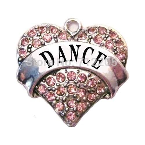 Rhodium plated fashion DANCE Crystal Heart Family Pendant(P100176)