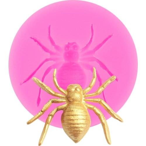 Spider Shape Fondant Cake Silicone Mold Cooking Chocolate Mould Clay Soap Molds Biscuits Cupcake Wedding Decorating Tools Clay