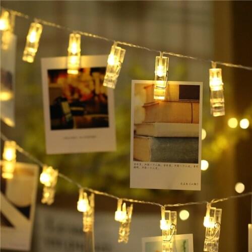 LED Photo Clip String Lights Battery Powered Fairy Picture Lights For Wedding Bedroom Holiday Hanging Decoration Lamps
