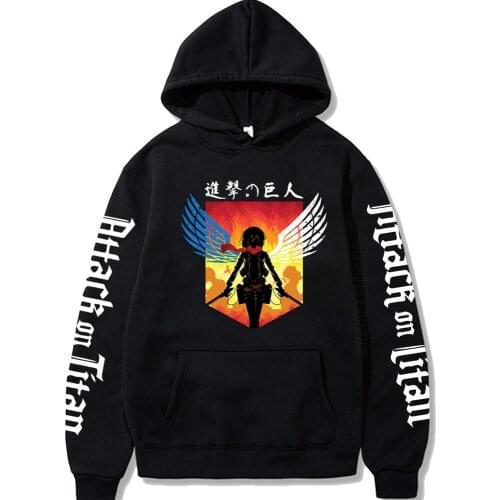 Japan Anime Attack On Titan Hoodie Women Men Harajuku Streetwear Ackerman Pullover Hooded Tops Sportswear