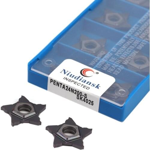 PENTA24 1mm 2mm 3mm Carbide Inserts PENTA24N150-S SK4025 Grooving Blades CNC Lathe Tools Slotting Cutter , Stainless Steel Tools