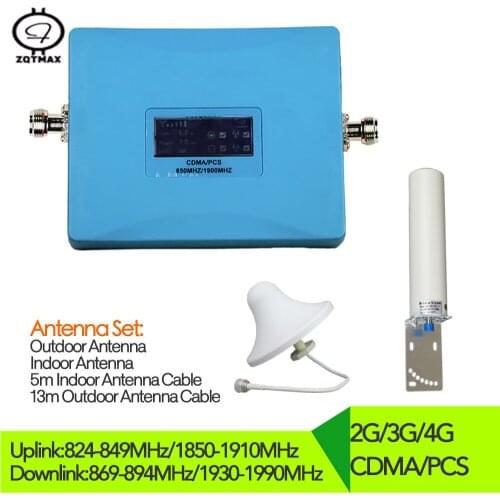 ZQTMAX gsm cell phone signal booster 850 1900 2g 3g 4g repeater umts lte Internal Amplifier CDMA PCS Mobile Signal Repetidor