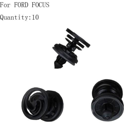 For FORD FOCUS Door Panel Trim Clips x10 Black