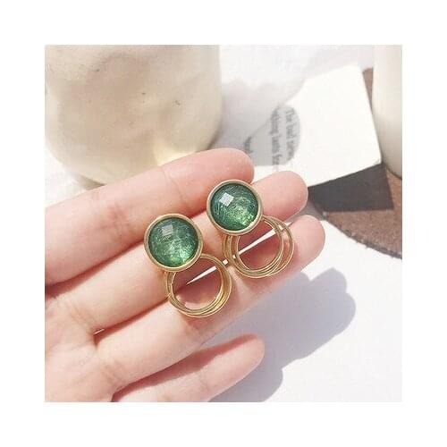 1pcs 2021 New tEmperament Earrings Web Celebrity French Restore Ancient Ways Contracted Circle Small Earlobes DIY Handmade Gift