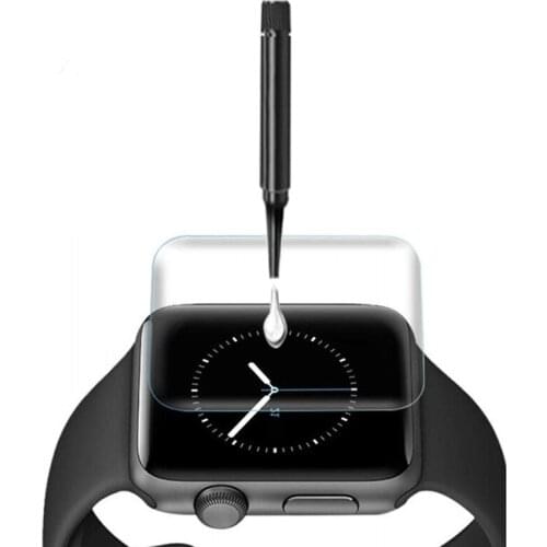 100pcs UV Liquid Tempered Glass Full Glue lamp For Apple Watch 1 2 38mm 40mm 42mm 44mm screen protector Free DHL