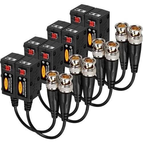 1080P AHD/HD-CVI/TVI/CVBS Passive HD Video Balun Transmitter 4 Pairs (UTP Up to 350M-600M)
