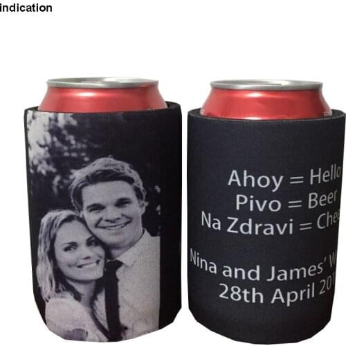 200pcs/lot Customized Logo Neoprene Stubby Holder With Solid Base Beer Can Cooler For Food Cans Wedding Party Favors Gifts
