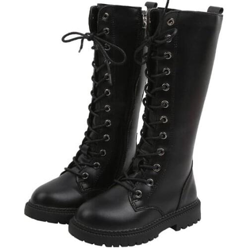 2020 Girls Leather Boots Boys Shoes Autumn Winter Martin Boots Leather Children Boots Fashion Toddler Kids Boots Warm Snow Boots