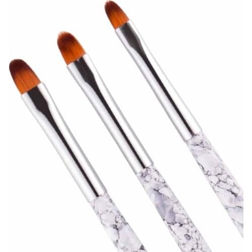 3Pcs/Set Mixed Size Nail Art Brush Builder UV Gel Drawing Painting Brush Pen For Manicure DIY Tool