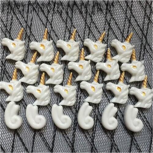 5pc Nail Art Decorations White Winged Unicorn Resin DIY 3D Nail Cute Cartoon Accessories Nails Art Jewelry Tools