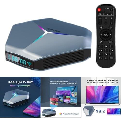 A95X F4 Android 10.0 TV Box 2GB RAM 16GB Amlogic S905X4 Quad Core A55 Dual WiFi 2.4G/5G Smart TV Box