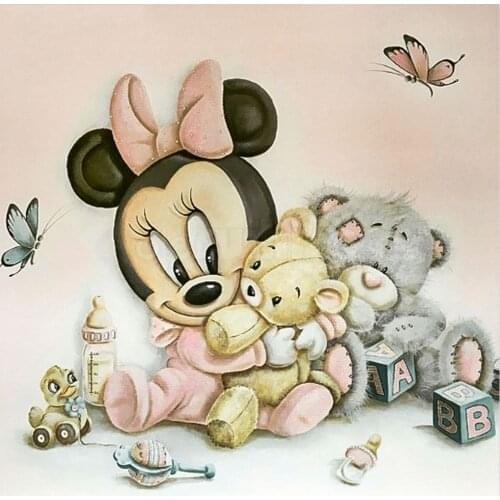 Disney Full Dril Diamond Embroidery Cube Decorate Rhinestones Gifts Square Diamond Painting Mickey And Minnie Needlework