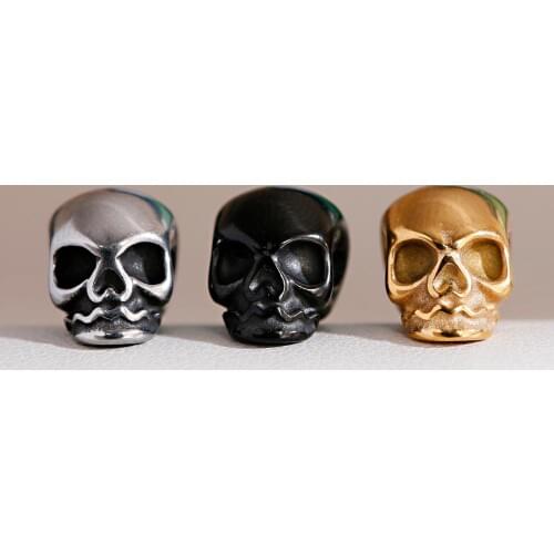 Skull Beads For Bracelets Ankle Punk Accessories For Jewelry Making Brass Rope Bead Copper Vintage Paracord Beads Hang Pendant