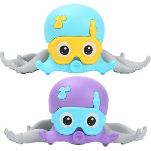 Children Octopus Clockwork Toy Baby Bathing Bath Toys Rope Pulled Crawling Clockwork Crab On Land And Water Boys Girls Toy Gifts