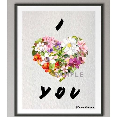 DIY Rikivity I Love You Quote Canvas Painting Wall Art Poster Print Pictures Living Room Home Decoration Wall Hanging