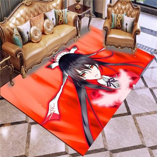Two Dimensional Cartoon Girl Rias Gremory Printed Carpet Household Decoration Bedroom Living Room Soft Crystal Velvet Floor Mat