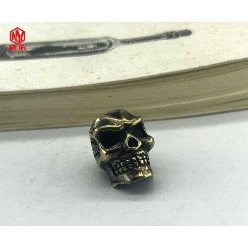 EDC Brass Knife Bead Skull Paracord Flashlight Pendant Finger Tiger Pendant Outdoor Tool Accessories