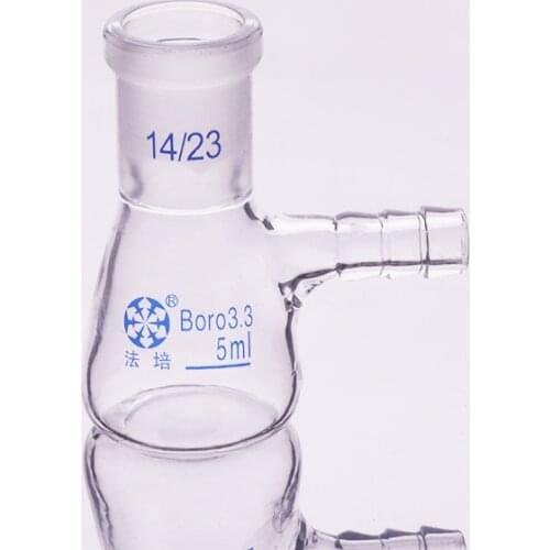 Filtering flask with side tubulature,Capacity 5ml,Ground mouth 14/23,Triangle flask with tubules,Filter Erlenmeyer bottle