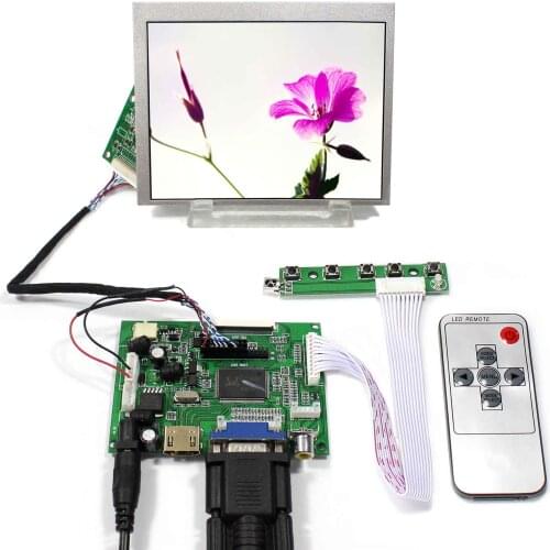 H DMI+VGA+2AV LCD Driver Board LVDS Tcon With 5.6inch 640X480 AT056TN53-V1 LCD Screen