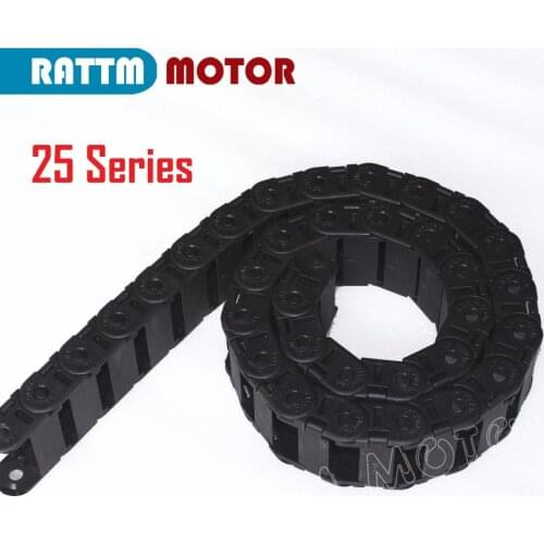 25 Series Cable drag chain wire carrier Open type & End connectors plastic towline for CNC Router Machine