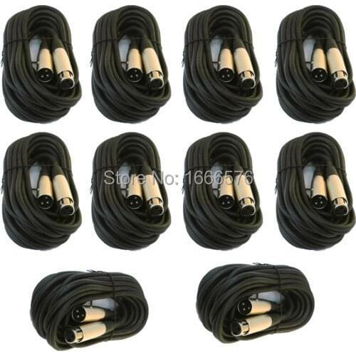 KL High Quality 10 lot 25ft xlr male female 3pin MIC Shielded Cable microphone cord pack