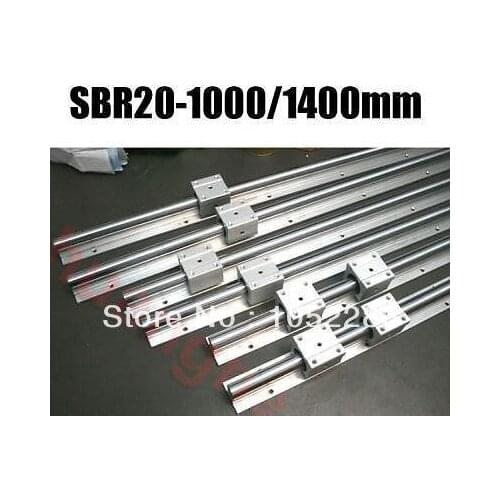 Linear rail SBR20-1000/1400mm(4 rails+ 8 SBR20UU blocks) CNC XYZ