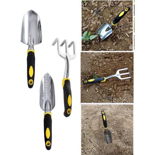Shovel Scale Truck 3pcs/set Iron Gardening Raking The Land Ergonomic Rubber Handle Planting Aluminum Alloy Garden Tool Set