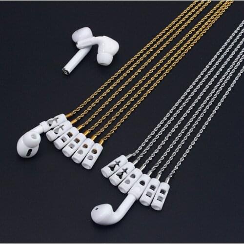 2021 New Popular Chain Length Wireless Bluetooth Headset Anti-lost Gold and Steel Color Korean Necklace Without Headphones