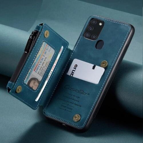 NEW Luxury Leather Wallet For Samsung GalaxyA21S Case Magnetic Wallet Case Armor Shockproof Card Holder Wallet Flip Cover Buckle