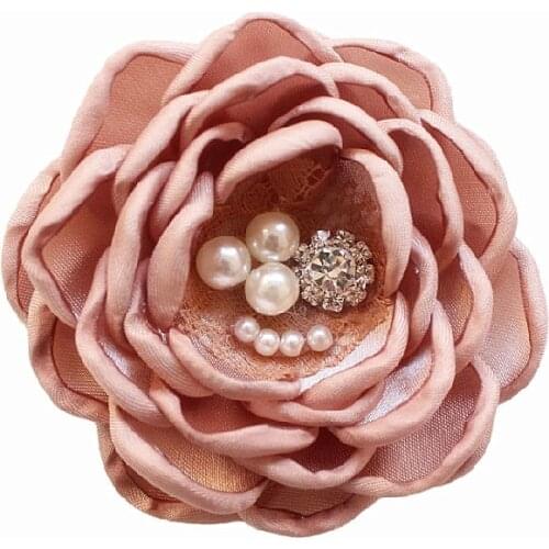 Singed Burn Fabric Flower Satin Burned Edges Flower For Girls Women Hairwear