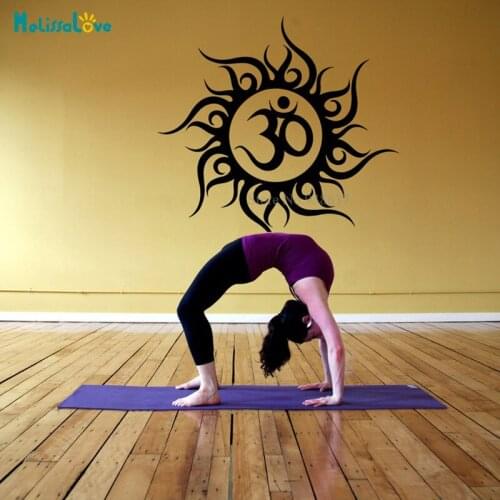 Om symbol Mandala Hindu Yoga studio decor Waterproof Wall Art Decal vinyl Stickers Room Decoration sticker BB512