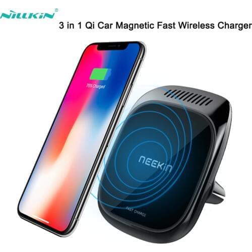Qi Car Wireless Charger For iPhone 11 Fast Car Wireless Charging For Samsung S20 car aromatherapy 3 in 1 Magnetic Phone Holder