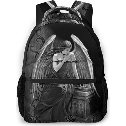 Angel Dark Fantasy Girl Gothic Gravestone Wings Backpack for Girls Boys Travel RucksackBackpacks for Teenage school bag